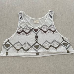 ARITZIA Workshop Soft Tribal Print Loose Crop Top